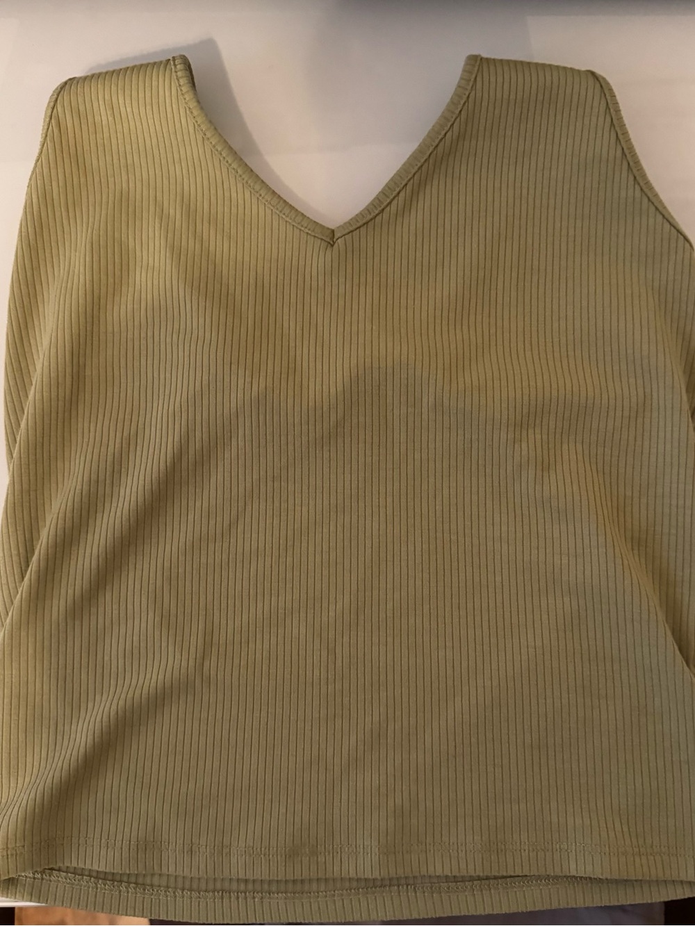 American Eagle Outfitters Olive Ribbed V-Neck Tank